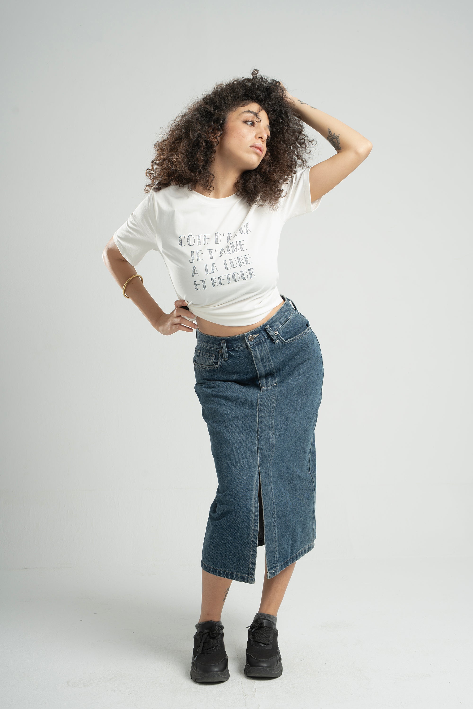 Fitted Denim Skirt